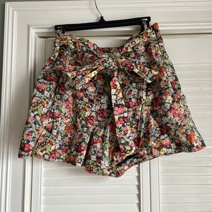 J. Crew Liberty London High Waist Floral Shorts with Bow Size 12